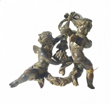 Scultura  di bronzo raffigurante putti, fine '800