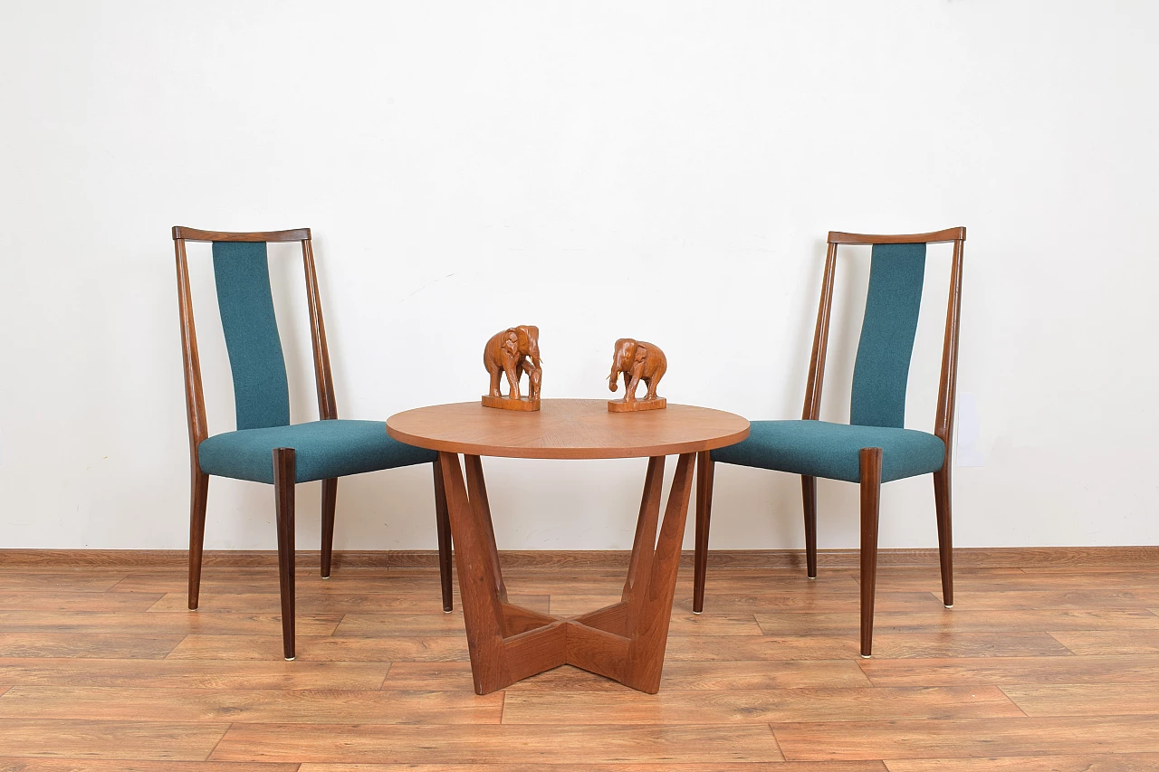4 Danish solid teak dining chairs, 1960s 2