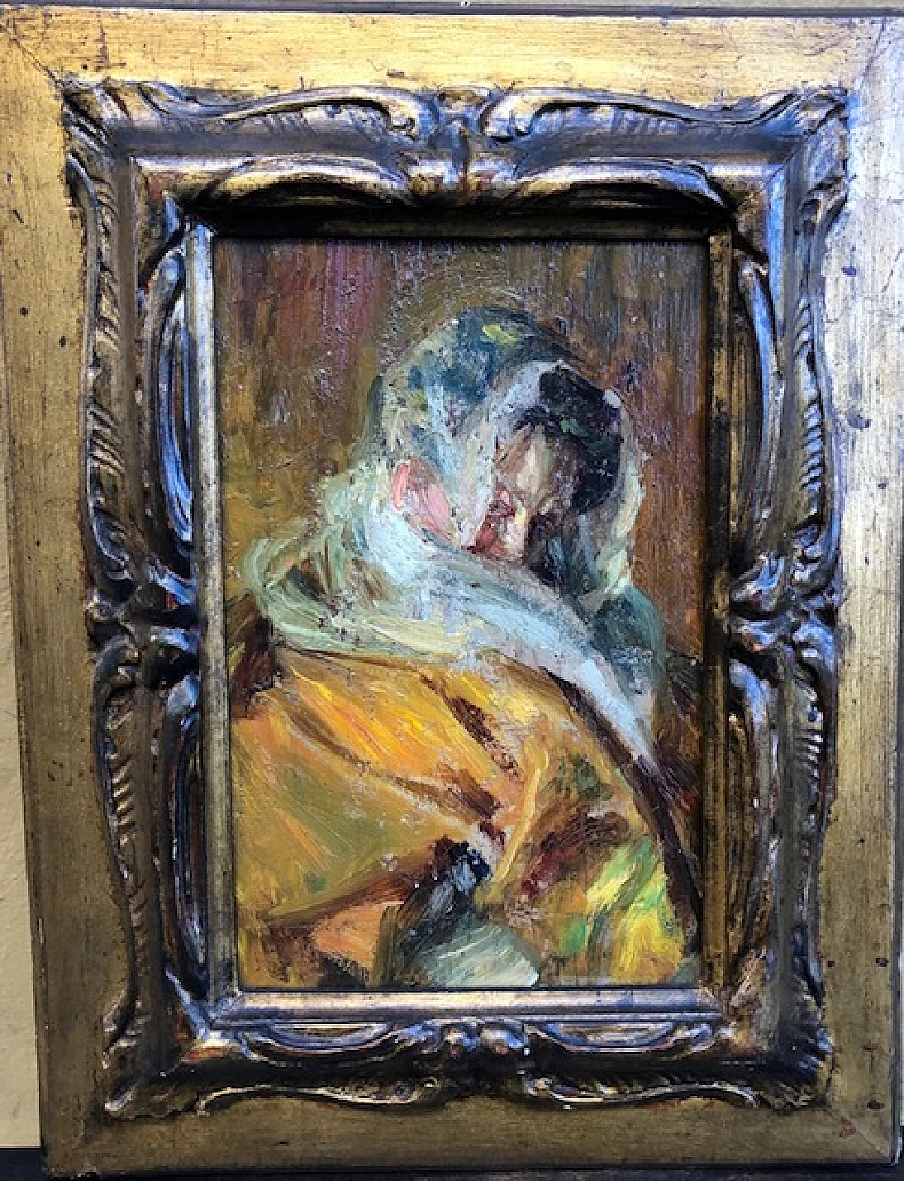 Ghiringhelli, Lady with veil, oil on panel, 1930s 3
