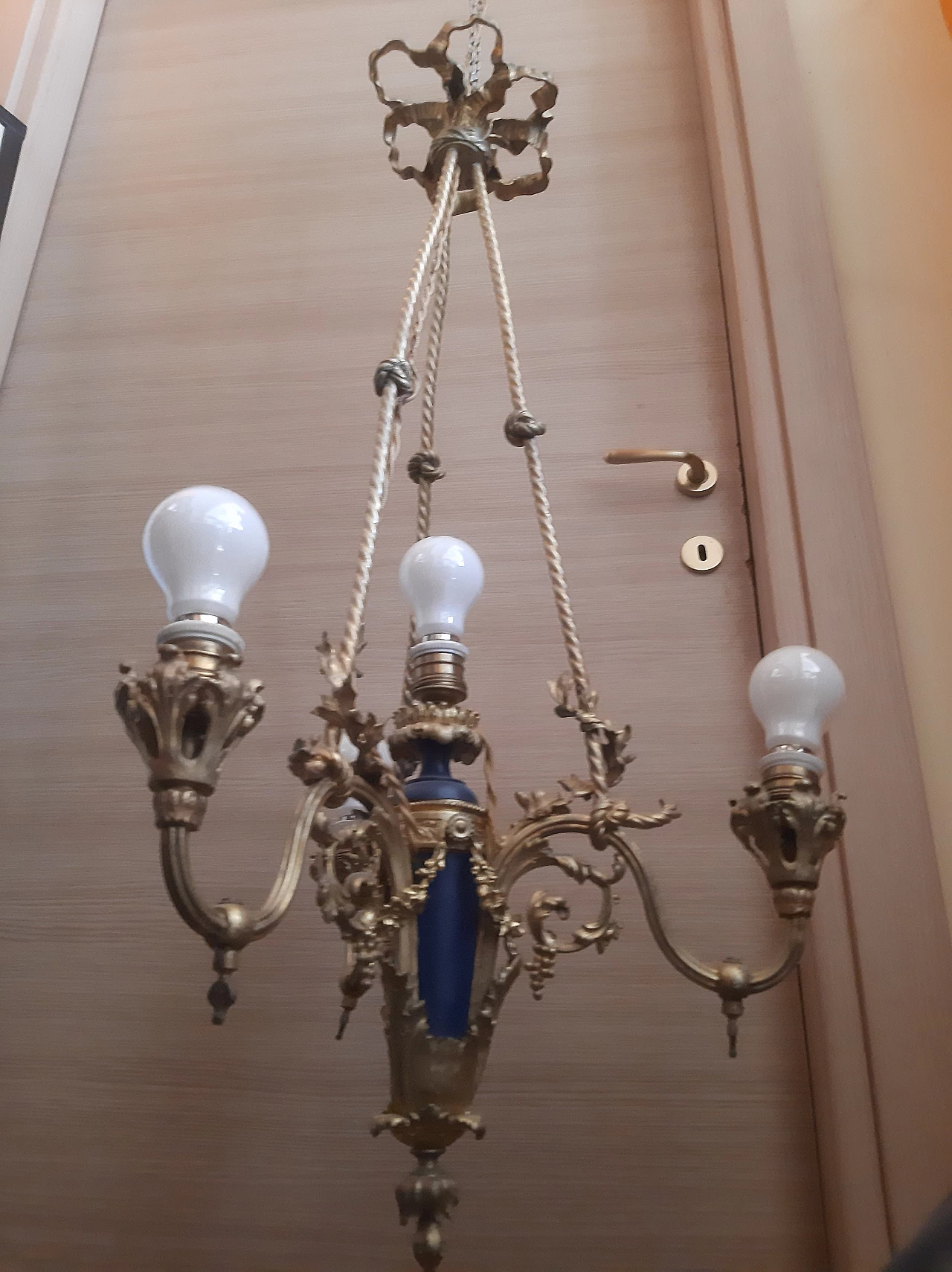 Louis XVI bronze chandelier, early 19th century 1