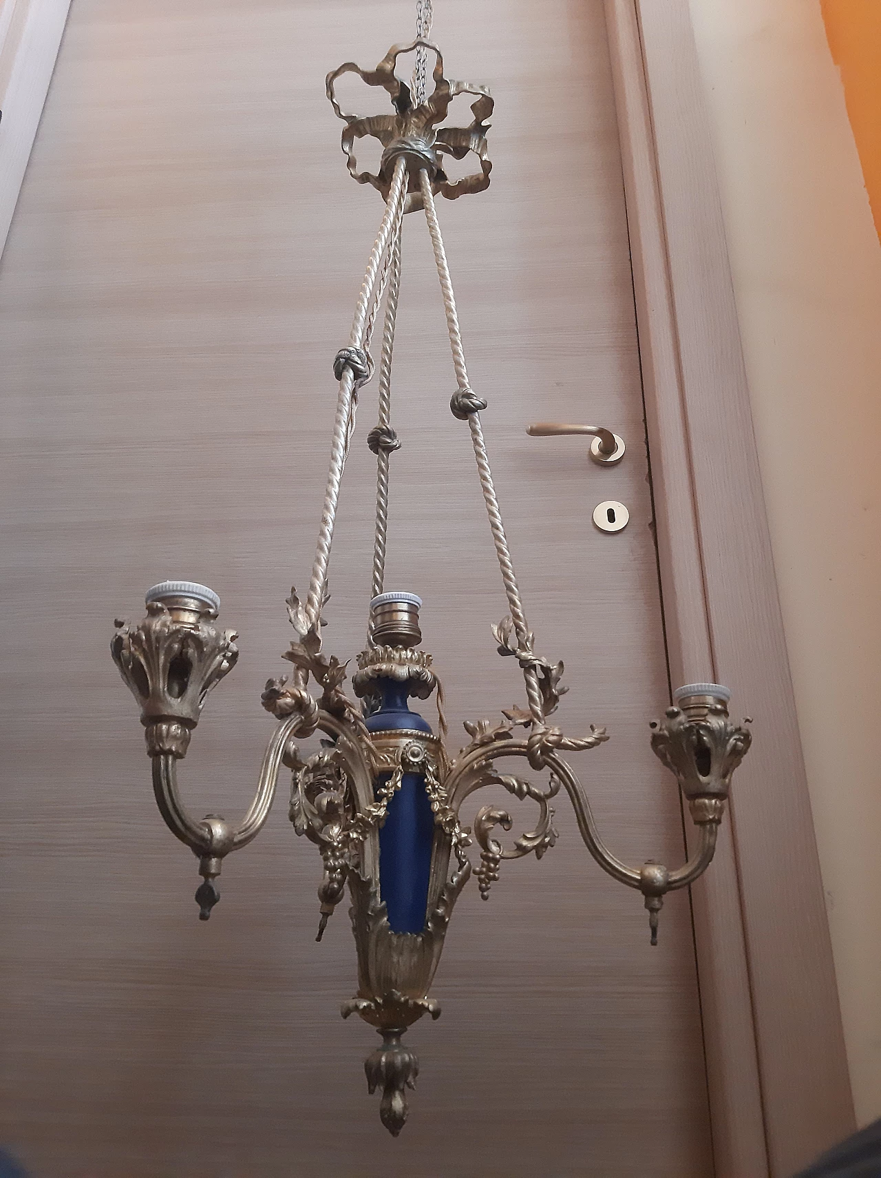 Louis XVI bronze chandelier, early 19th century 3