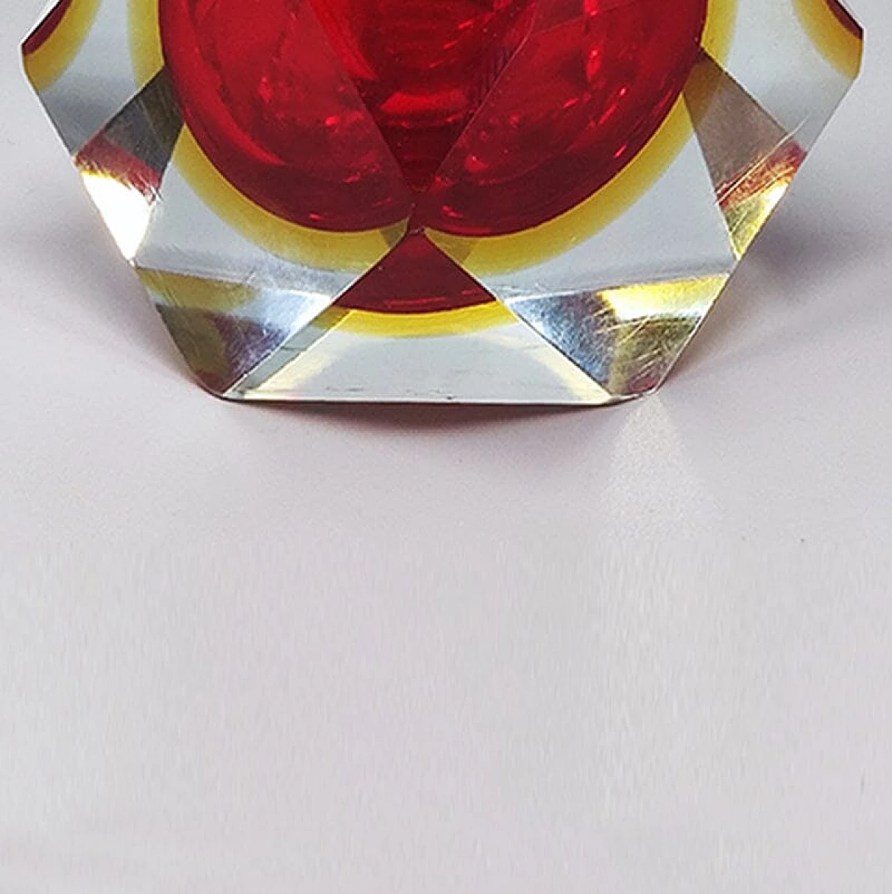 Red Murano glass submerged table lighter by Flavio Poli for Seguso, 1960s 6