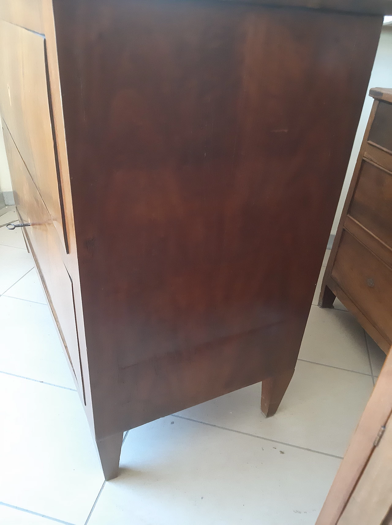 Cassettone in legno lastronato noce, fine '700 7