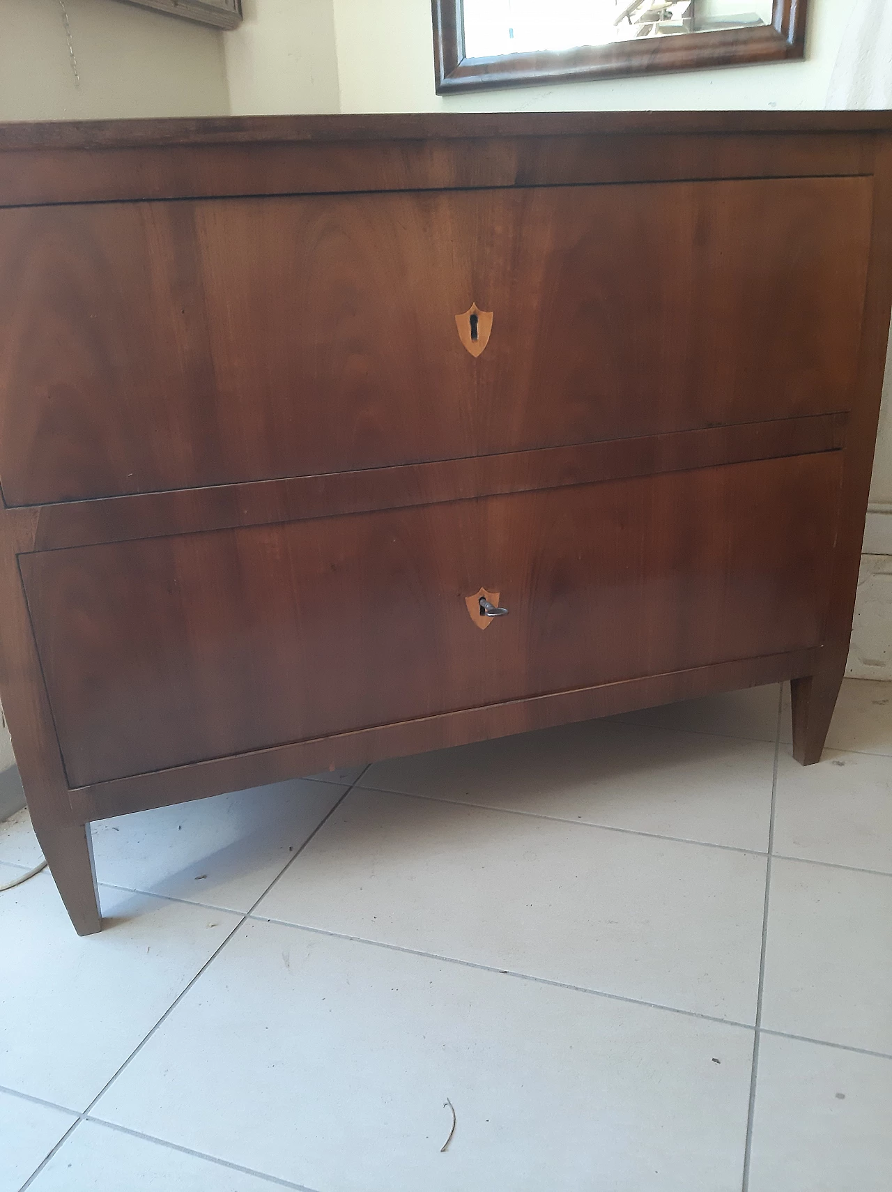 Cassettone in legno lastronato noce, fine '700 10