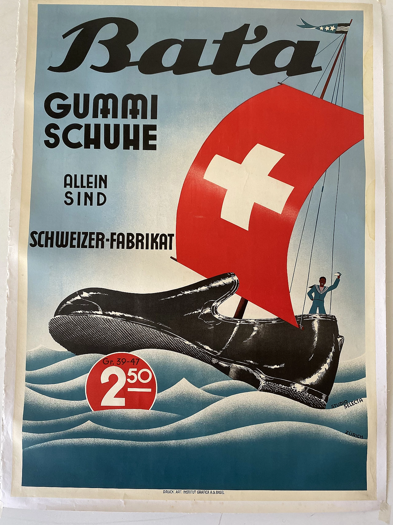 Manifesto pubblicitario svizzero di Bata, anni '30 1