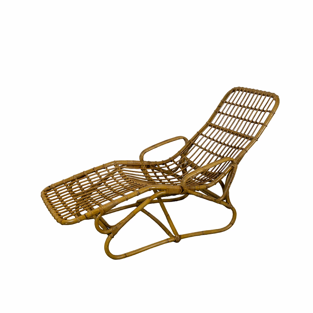 Bamboo chaise lounge, 1950s 11