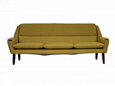 Danish three-seater sofa reupholstered in wool, 1970s