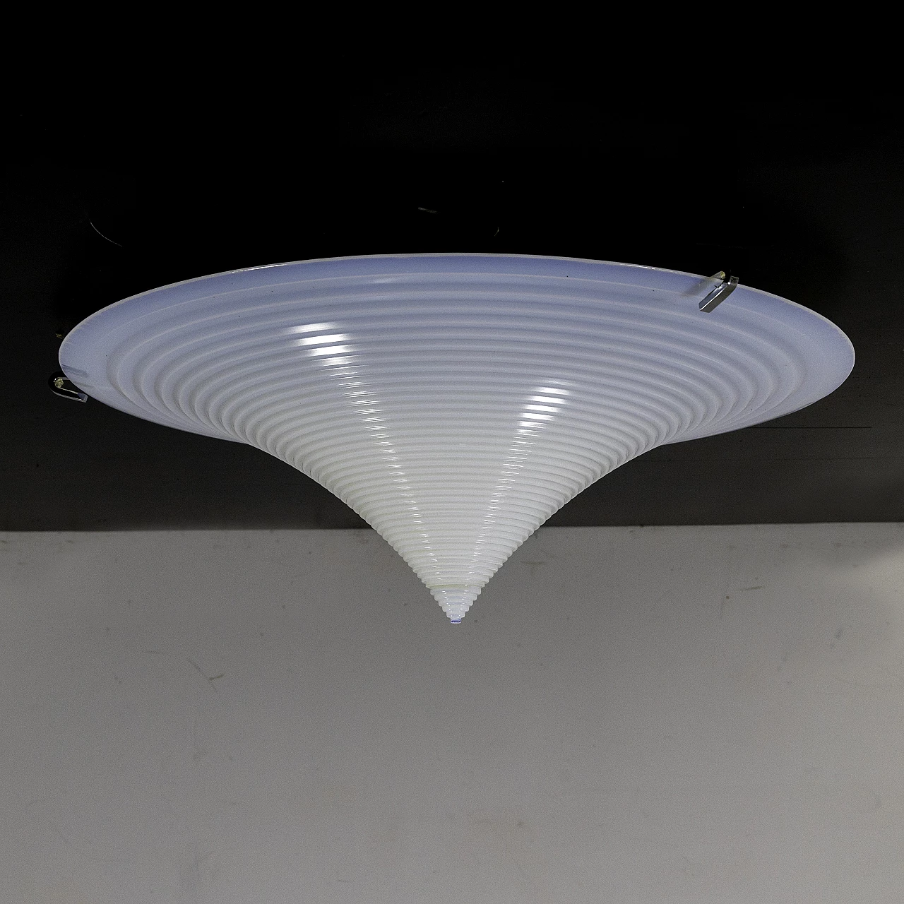 Shaded glass ceiling lamp by Leucos, 1960s 1