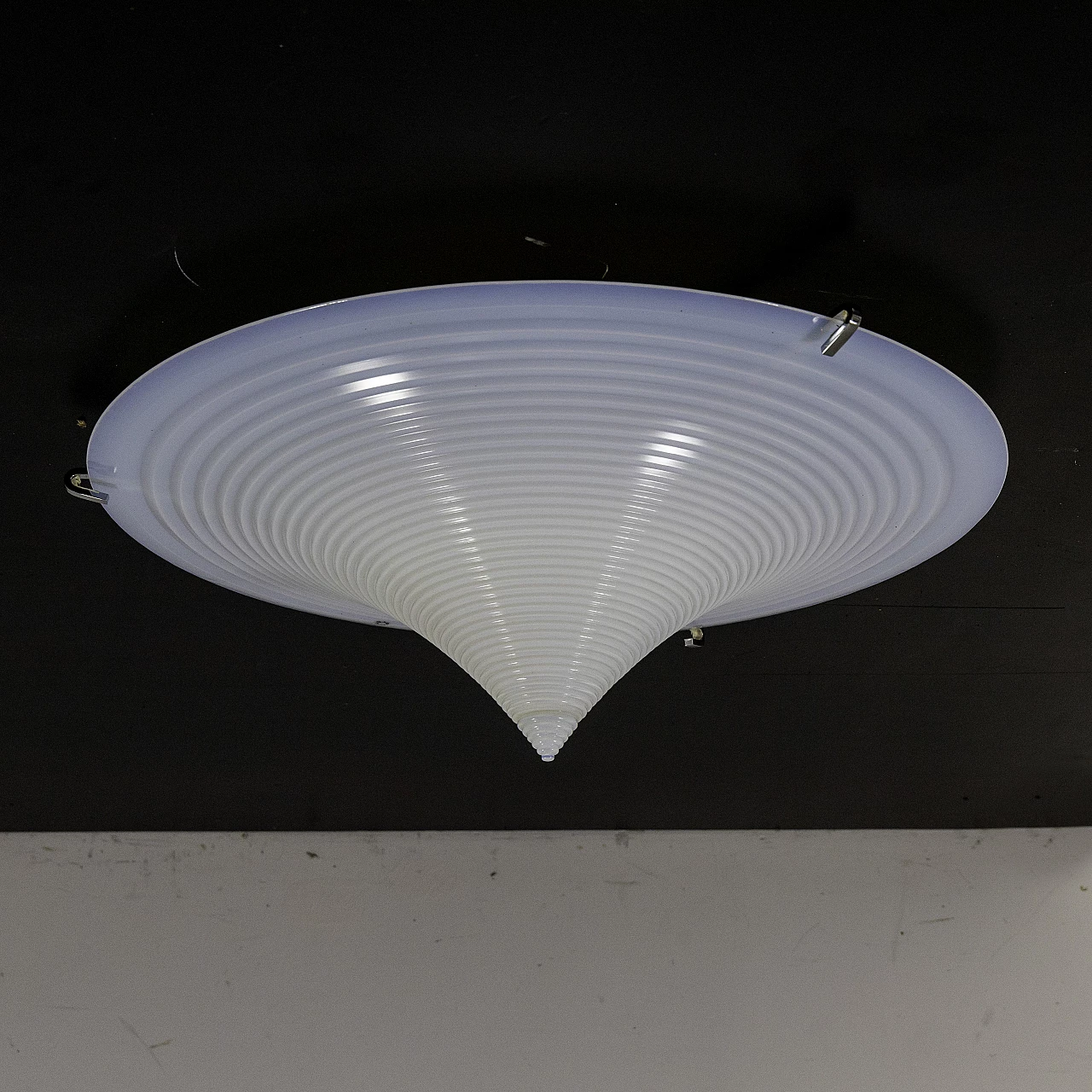 Shaded glass ceiling lamp by Leucos, 1960s 4