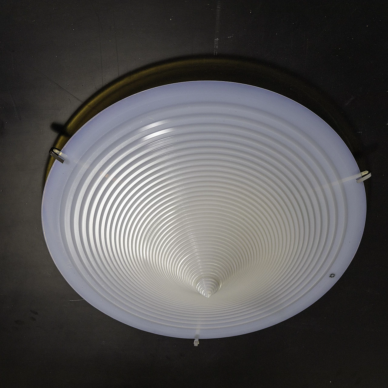Shaded glass ceiling lamp by Leucos, 1960s 9