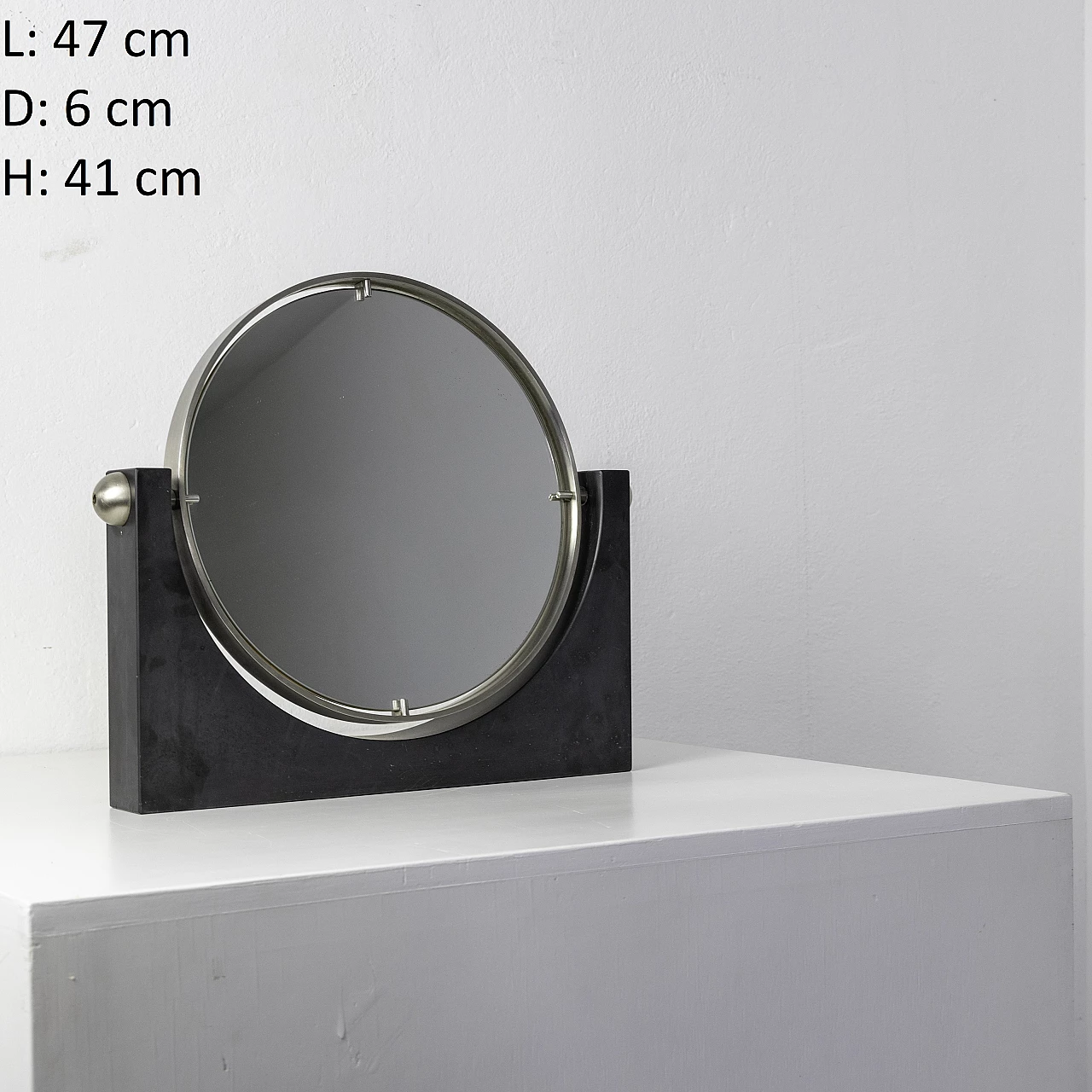 Specchio da tavolo in marmo, anni '60 3