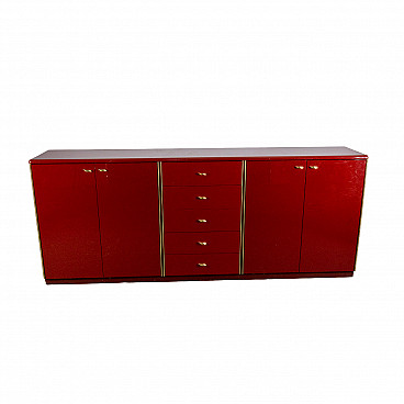 Glossy red lacquered sideboard, 1970s