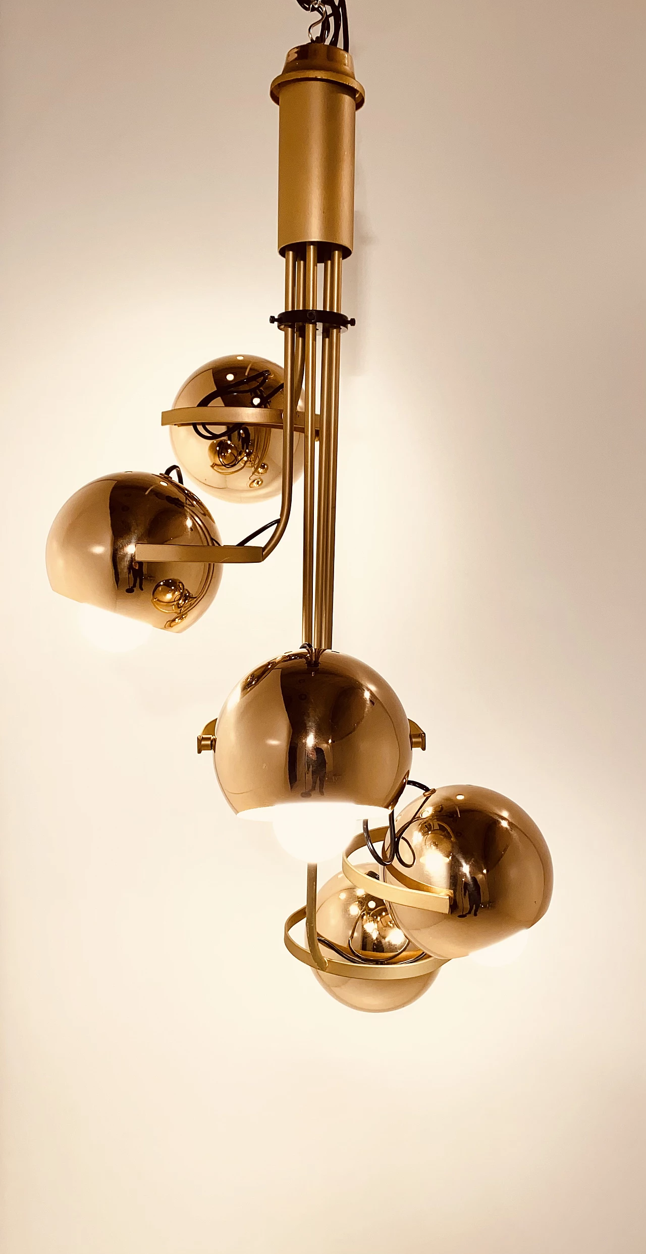 Five-light Space Age chandelier by Goffredo Reggiani, 1960s 3