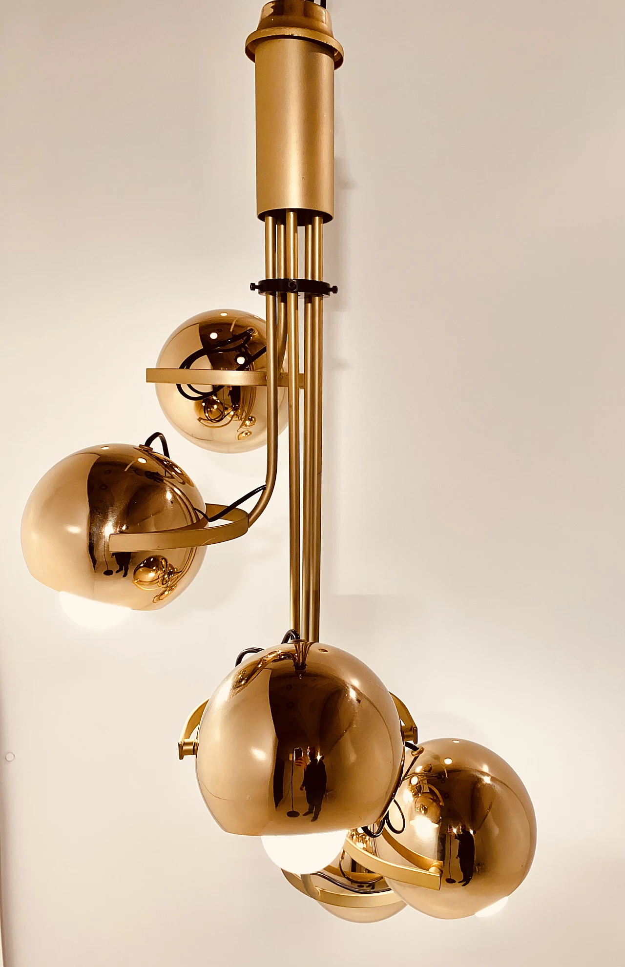Five-light Space Age chandelier by Goffredo Reggiani, 1960s 4