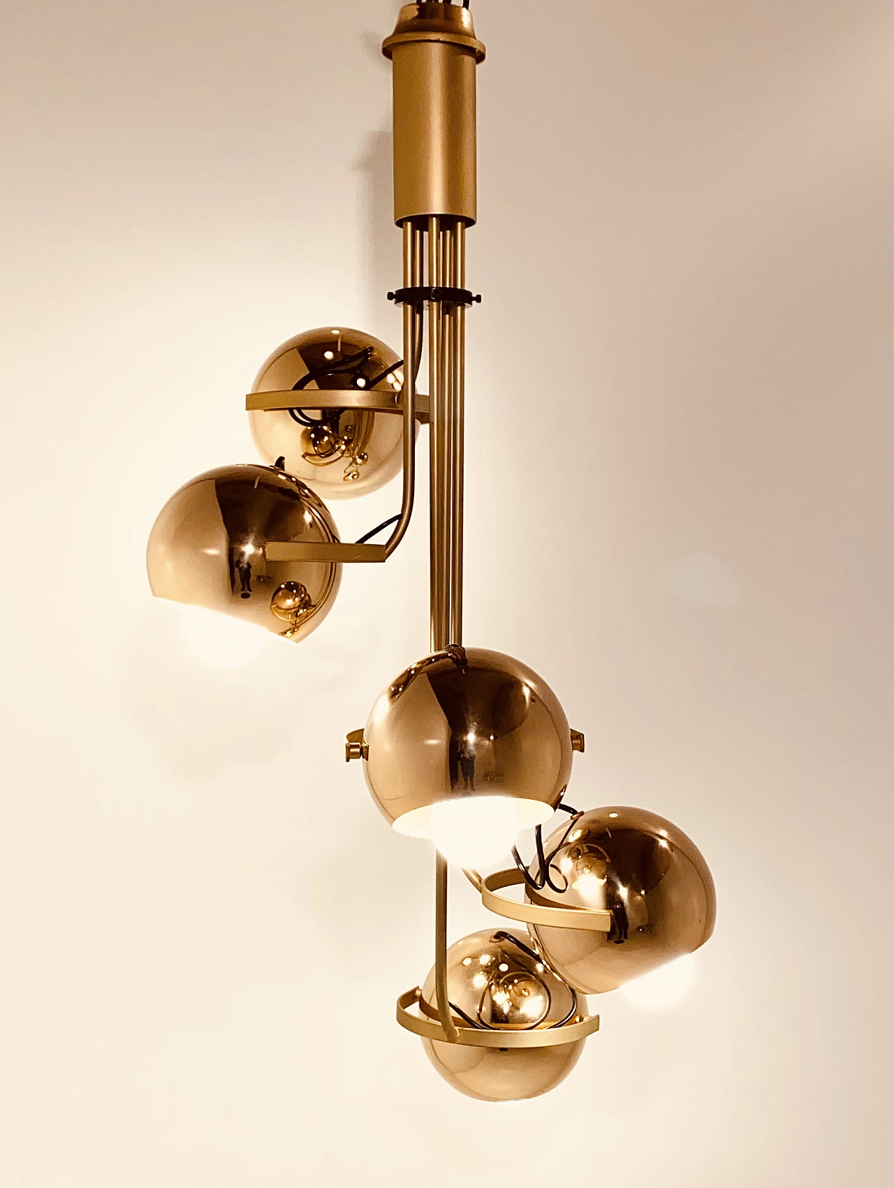 Five-light Space Age chandelier by Goffredo Reggiani, 1960s 5