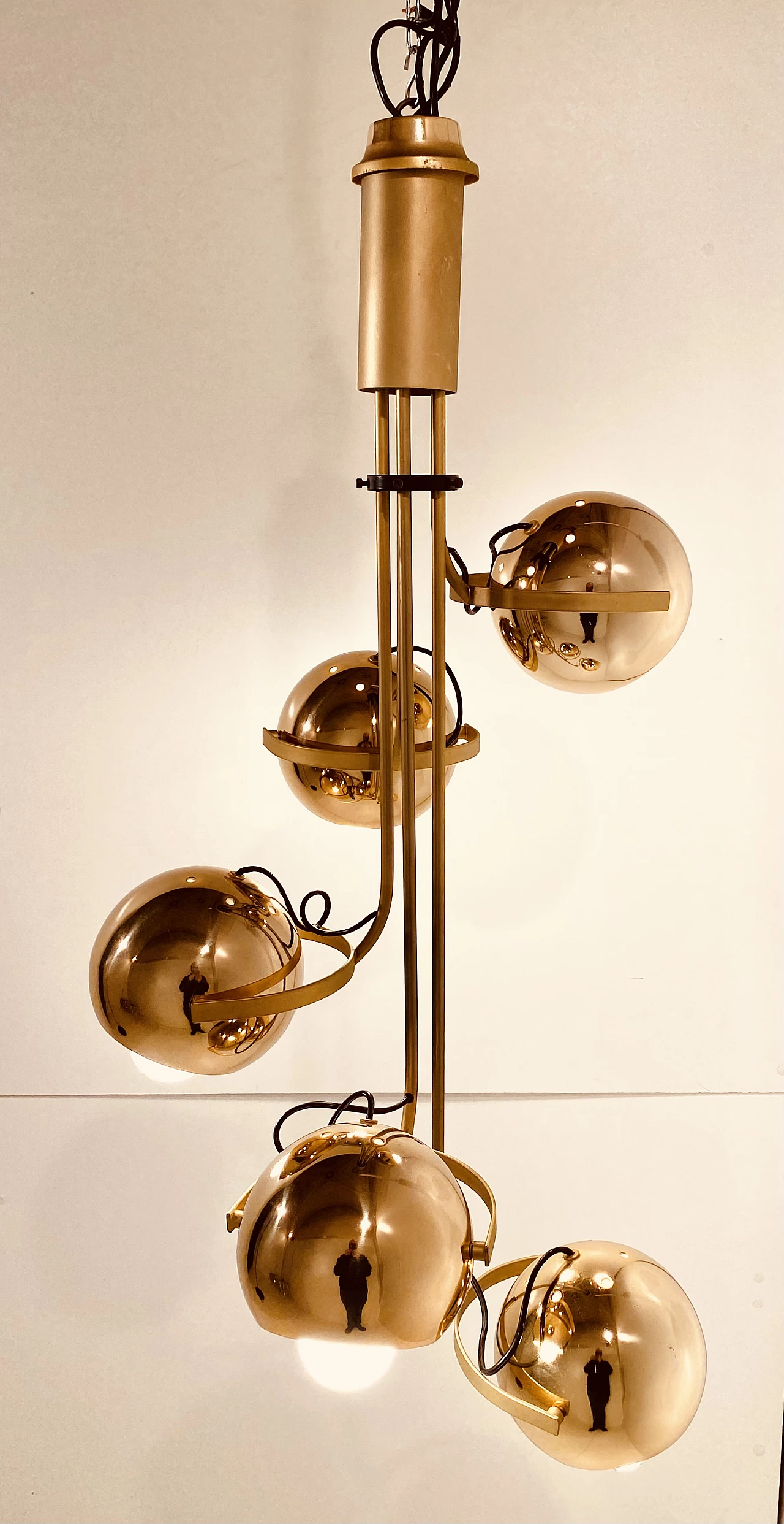 Five-light Space Age chandelier by Goffredo Reggiani, 1960s 6