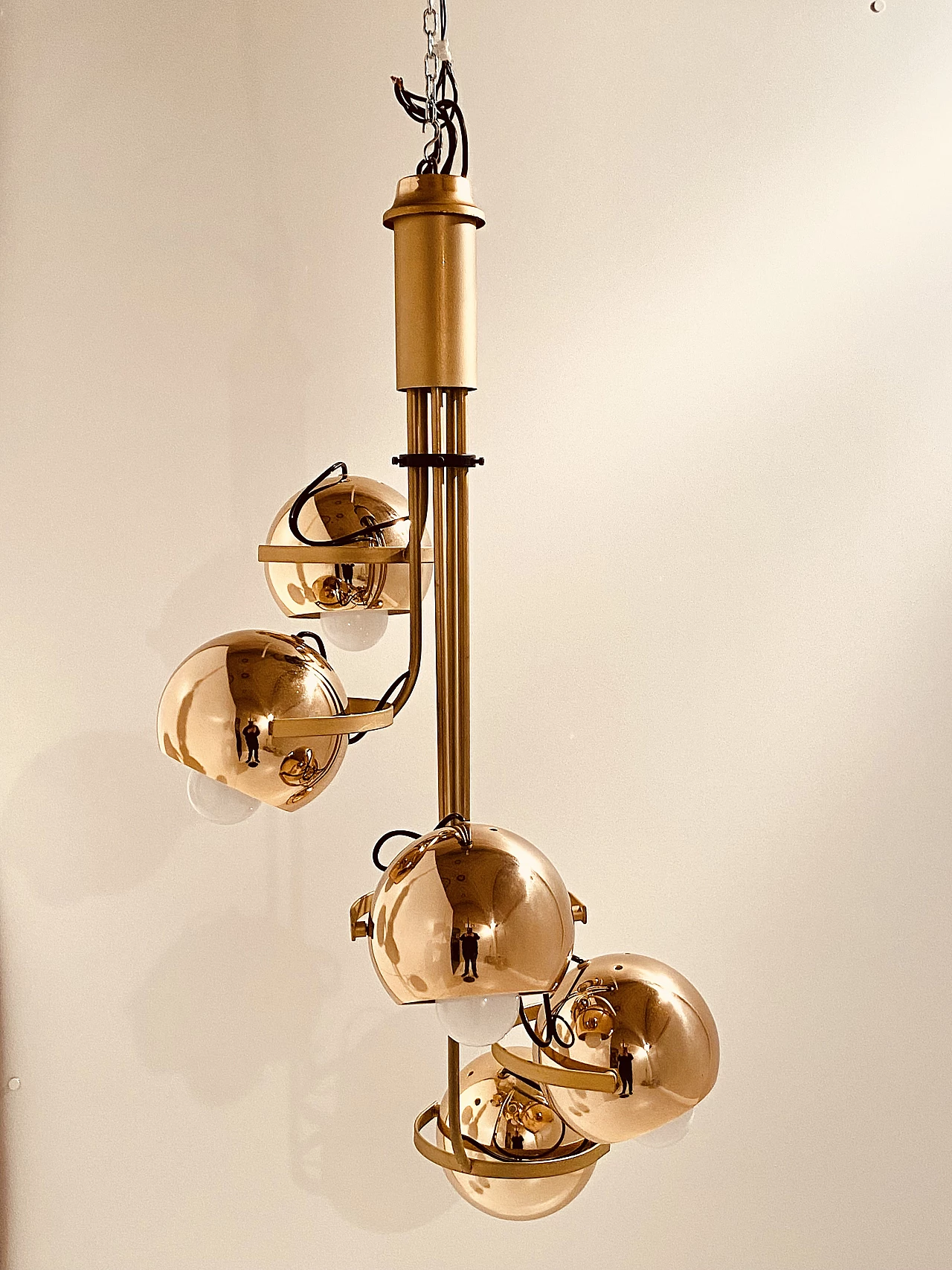 Five-light Space Age chandelier by Goffredo Reggiani, 1960s 10