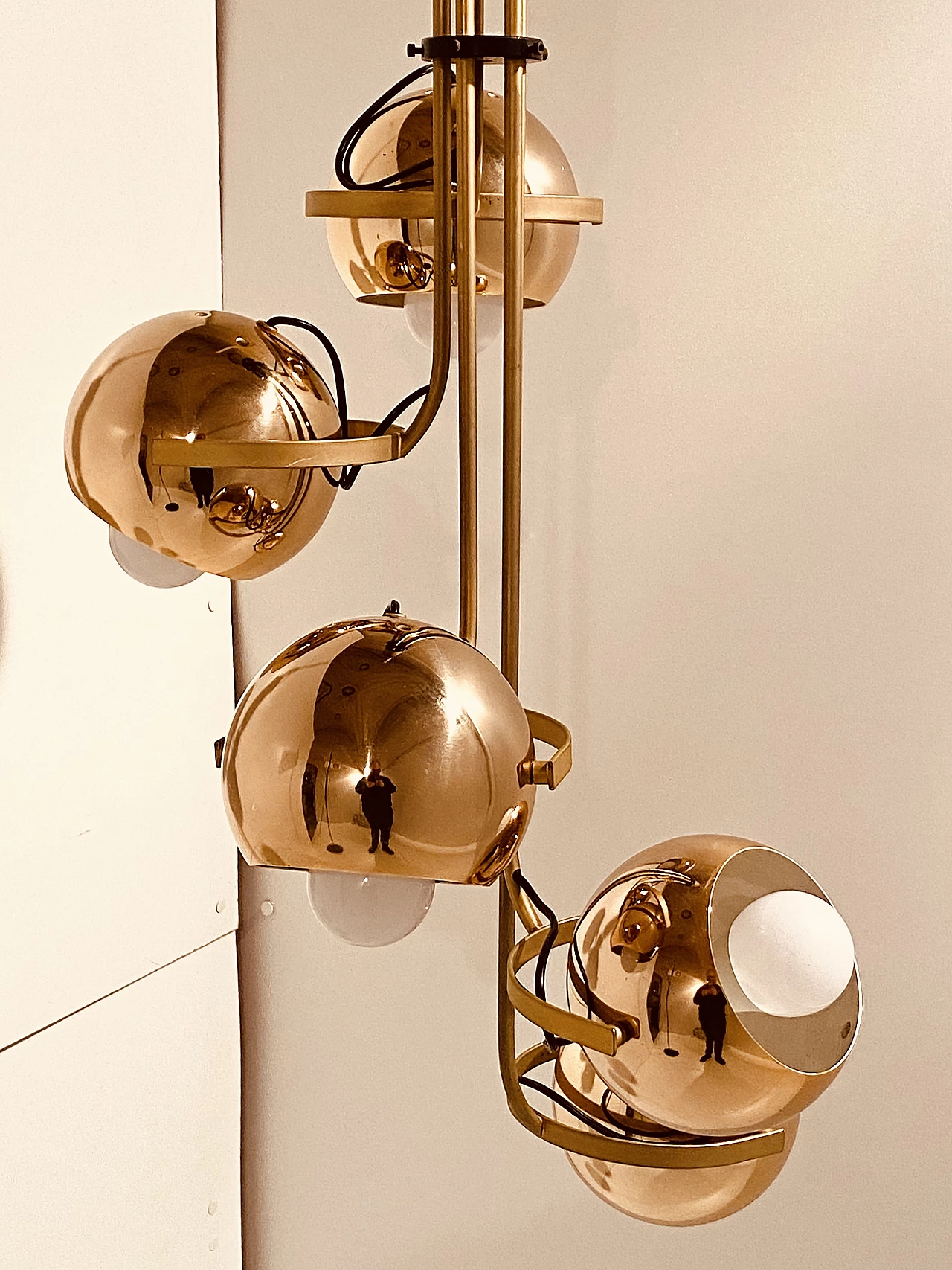 Five-light Space Age chandelier by Goffredo Reggiani, 1960s 13