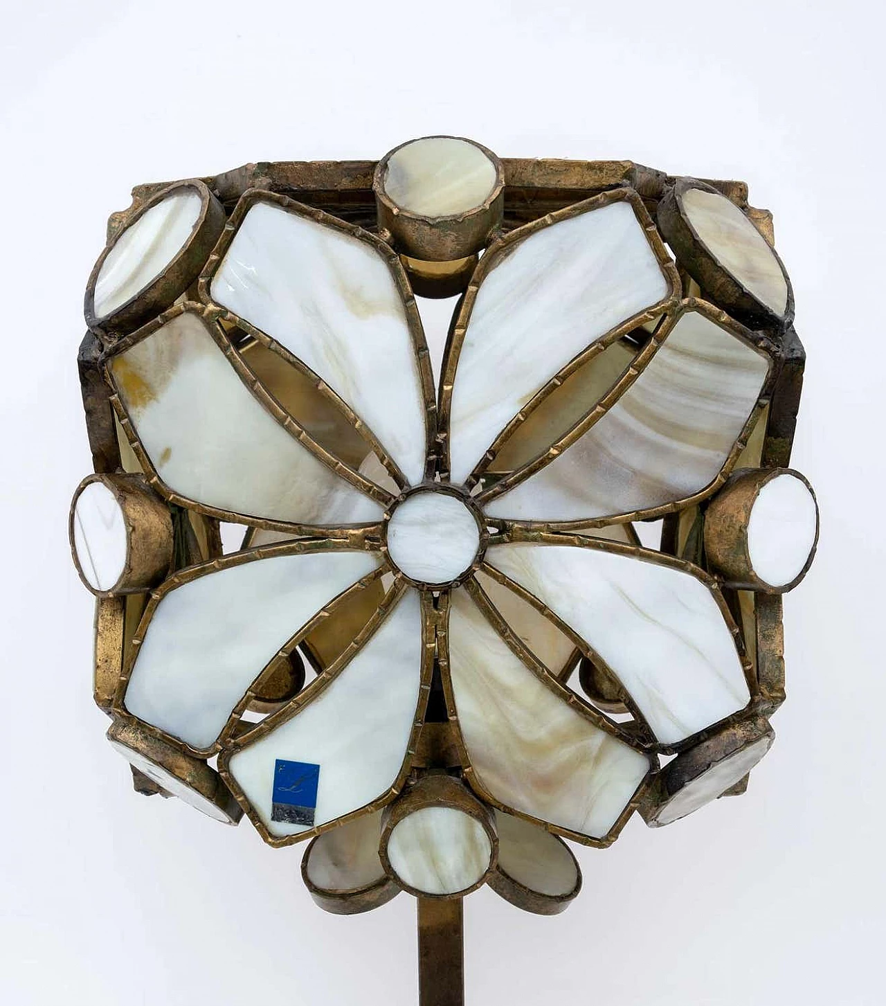 Brutalist table lamp in glass paste and wrought iron by Longobardi, 1970s 7