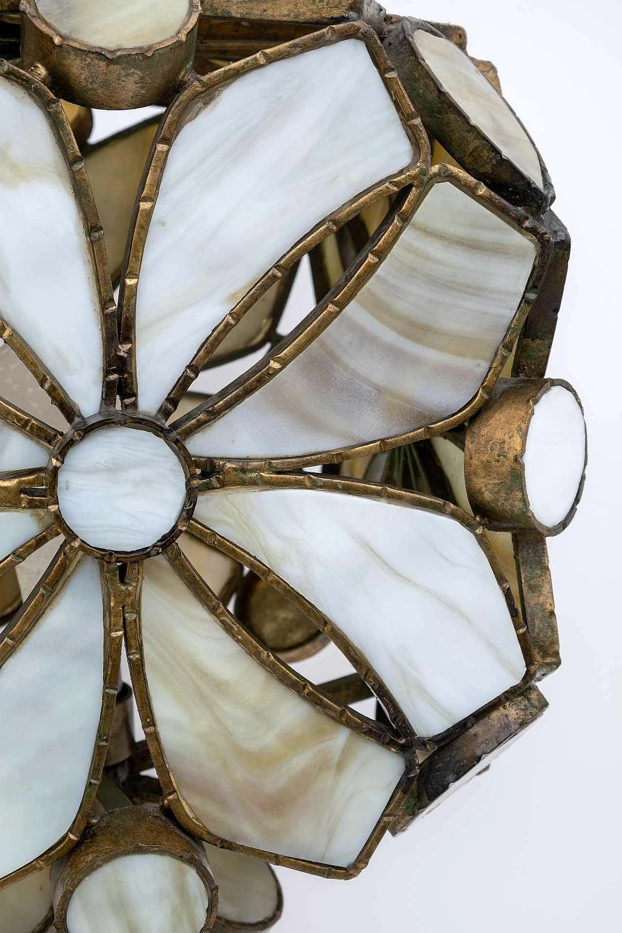 Brutalist table lamp in glass paste and wrought iron by Longobardi, 1970s 8