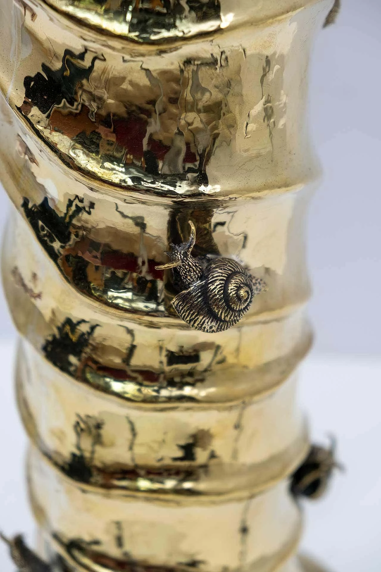 Pair of cast brass and Murano glass table lamps with Gucci fabric, 2000s 6