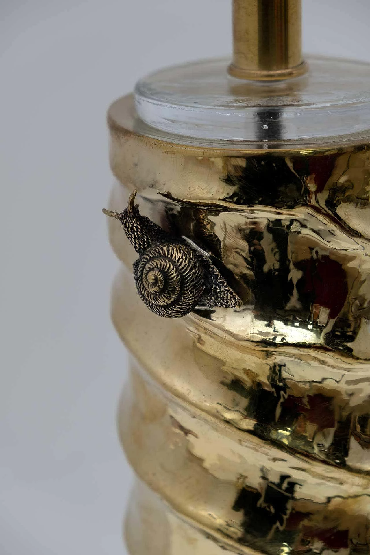 Pair of cast brass and Murano glass table lamps with Gucci fabric, 2000s 7