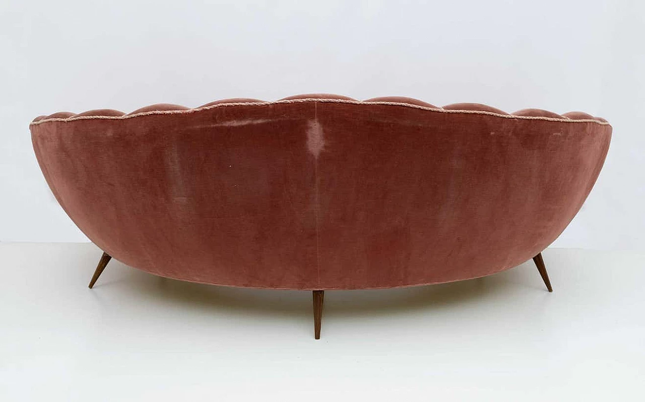 Margherita curved sofa by Gio Ponti for ISA Bergamo, 1950s 1