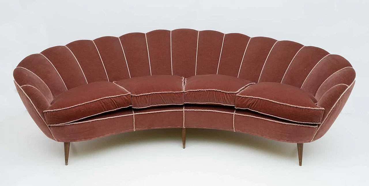 Margherita curved sofa by Gio Ponti for ISA Bergamo, 1950s 4