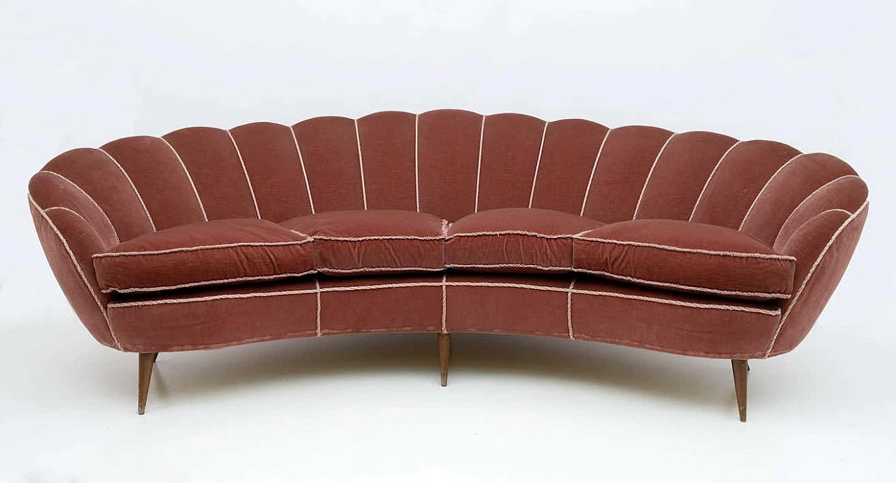 Margherita curved sofa by Gio Ponti for ISA Bergamo, 1950s 5