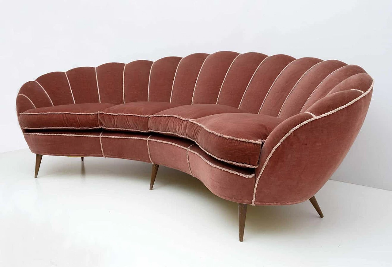 Margherita curved sofa by Gio Ponti for ISA Bergamo, 1950s 6