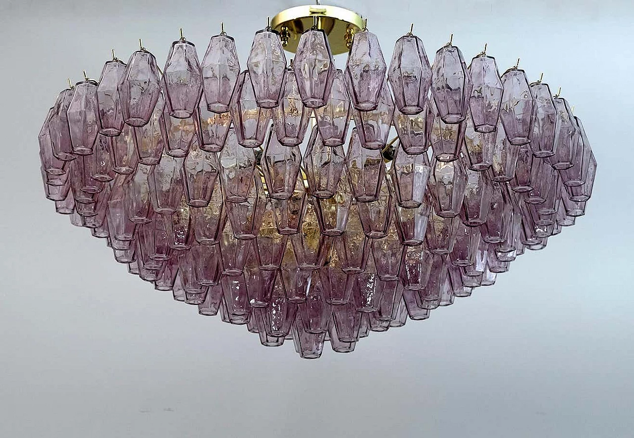 Poliedri Murano glass chandelier by Carlo Scarpa for Venini, 1970s 2
