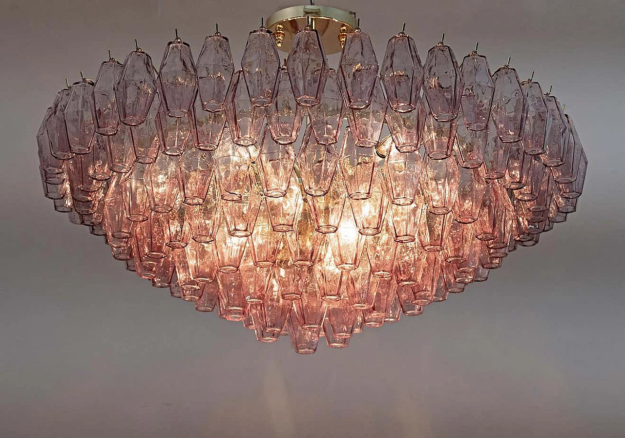 Poliedri Murano glass chandelier by Carlo Scarpa for Venini, 1970s 3