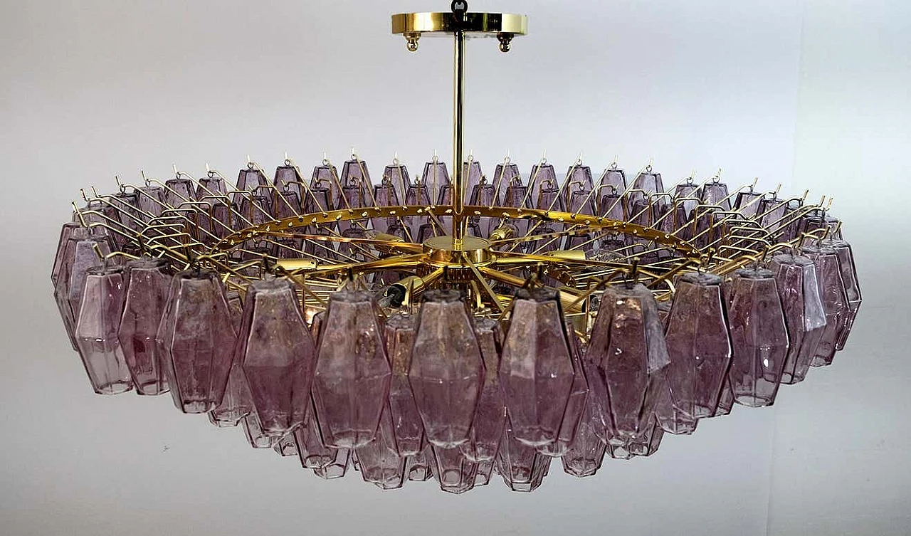 Poliedri Murano glass chandelier by Carlo Scarpa for Venini, 1970s 4