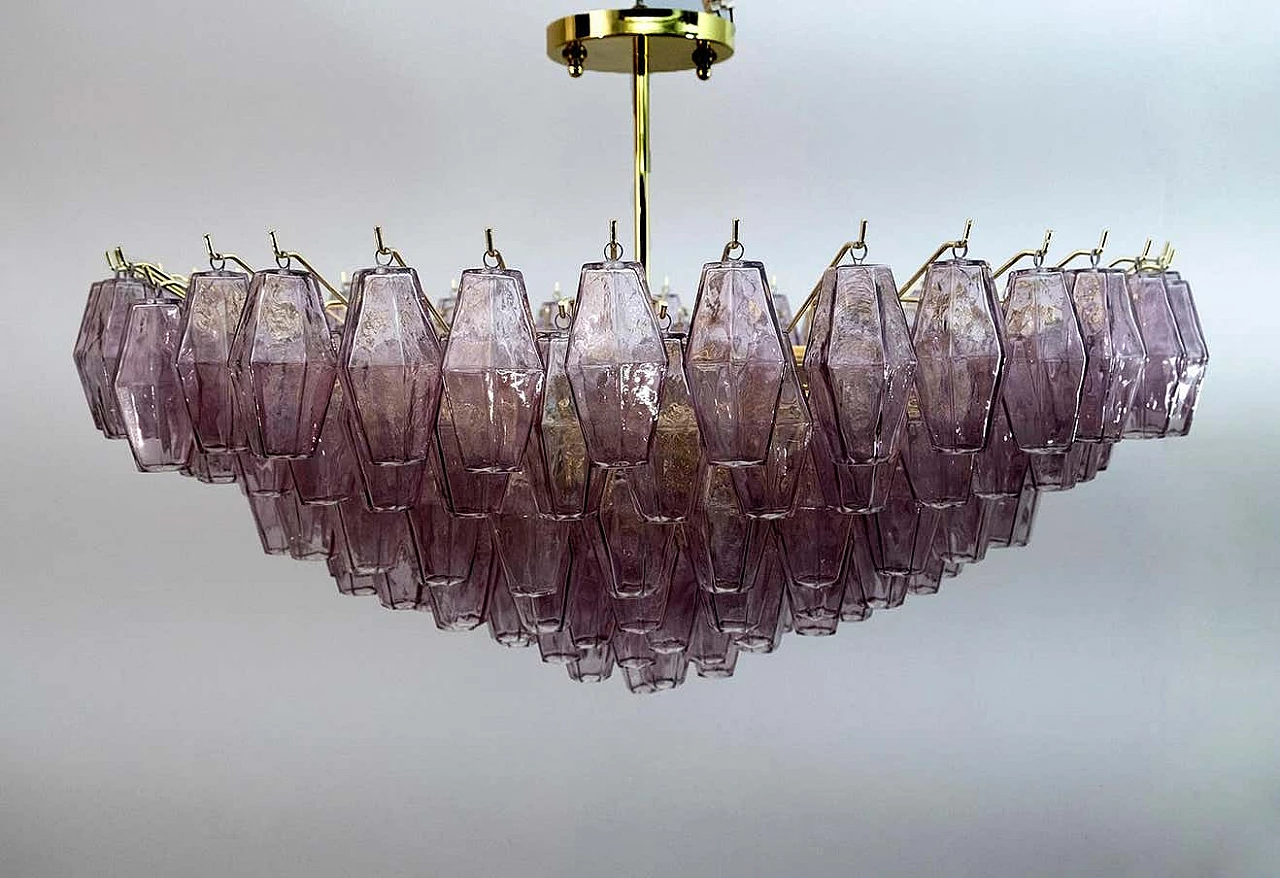 Poliedri Murano glass chandelier by Carlo Scarpa for Venini, 1970s 5