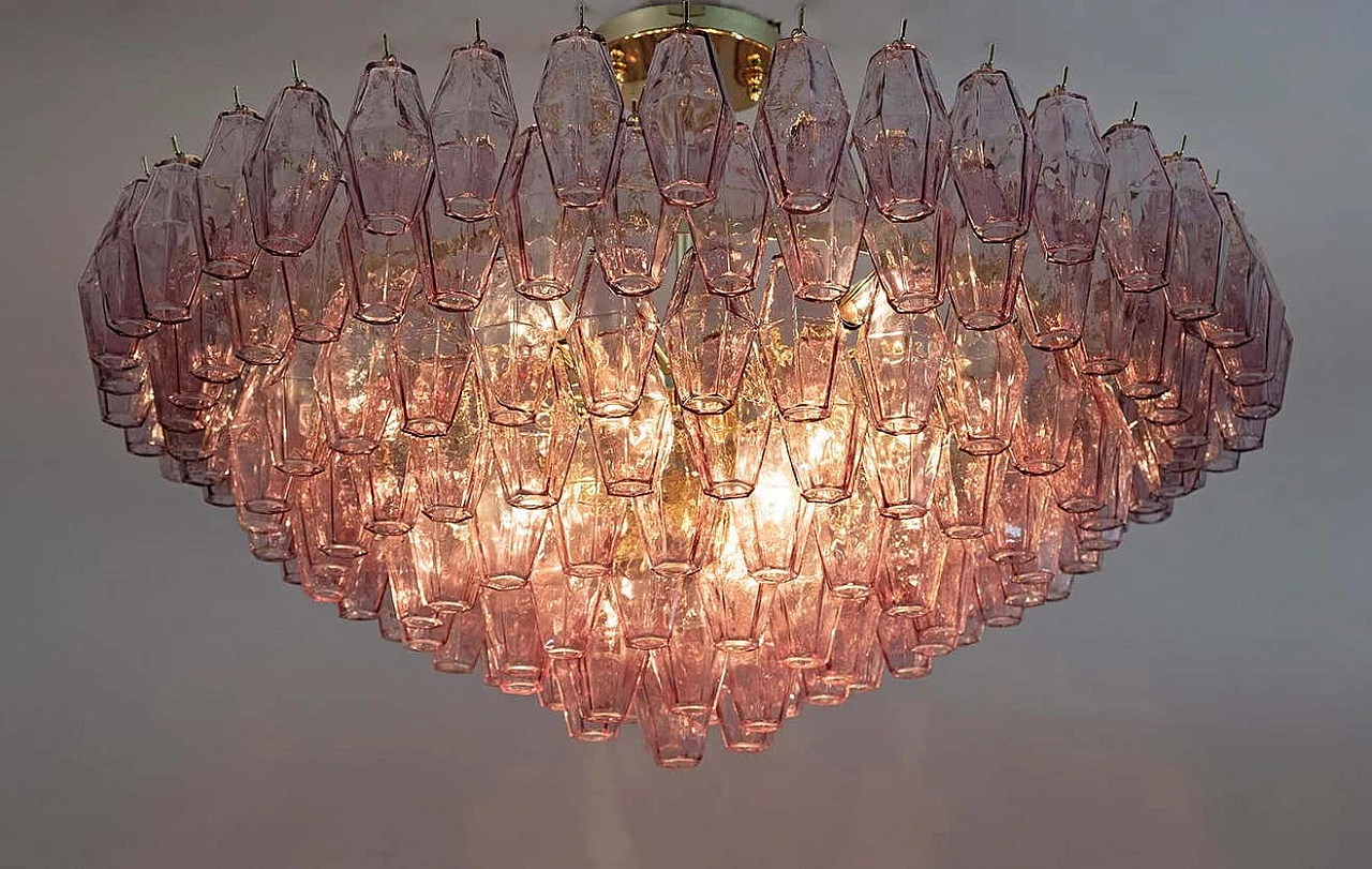 Poliedri Murano glass chandelier by Carlo Scarpa for Venini, 1970s 6