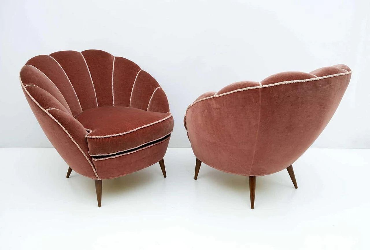 Pair of Margherita armchairs by Gio Ponti for ISA Bergamo, 1950s 1