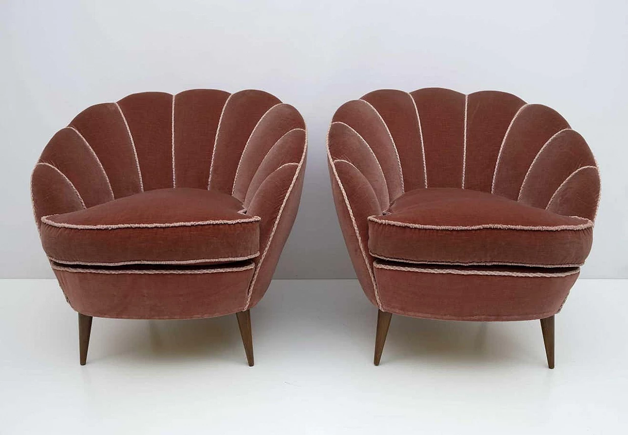 Pair of Margherita armchairs by Gio Ponti for ISA Bergamo, 1950s 3