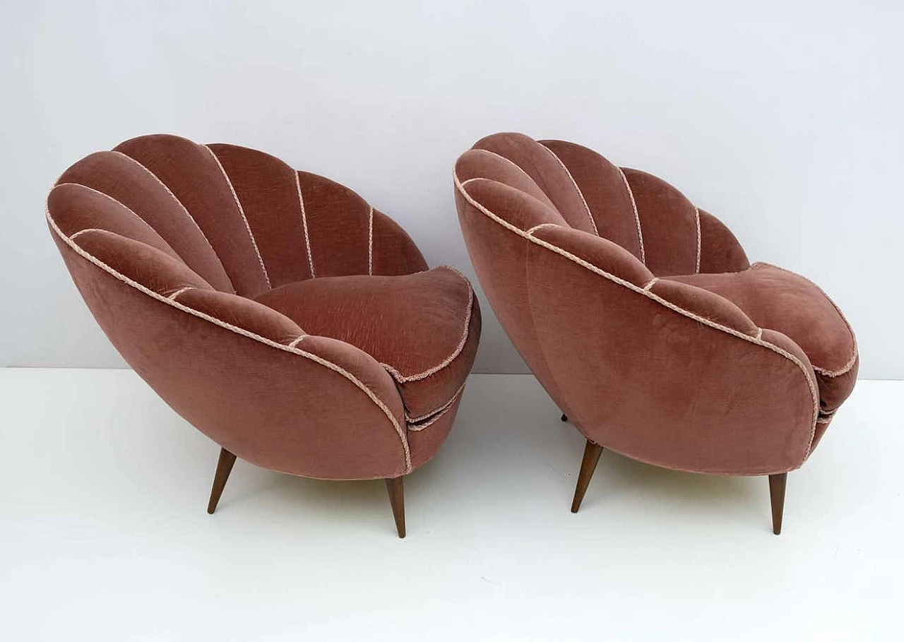 Pair of Margherita armchairs by Gio Ponti for ISA Bergamo, 1950s 7