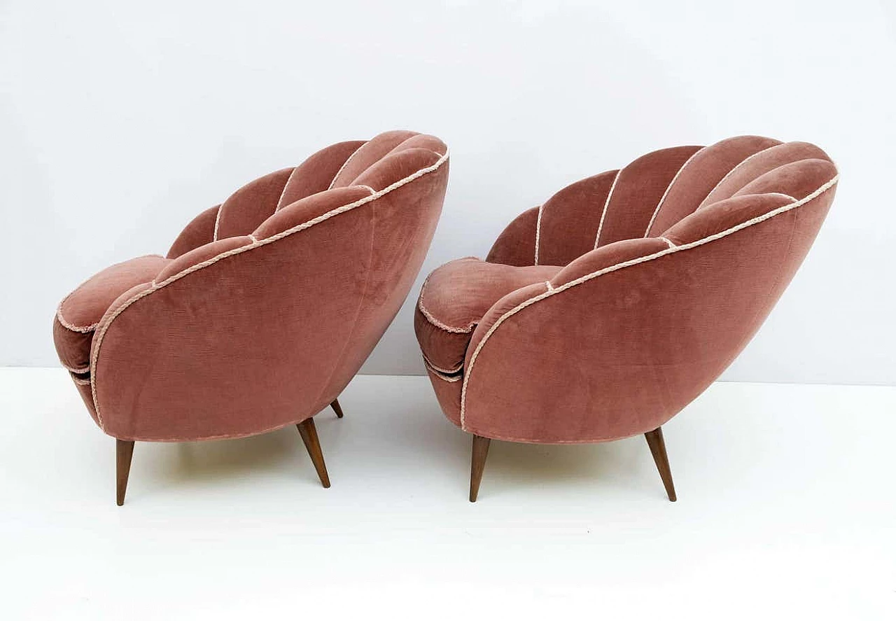 Pair of Margherita armchairs by Gio Ponti for ISA Bergamo, 1950s 9