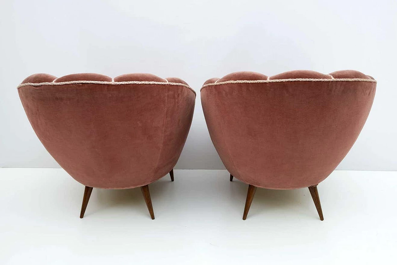 Pair of Margherita armchairs by Gio Ponti for ISA Bergamo, 1950s 11