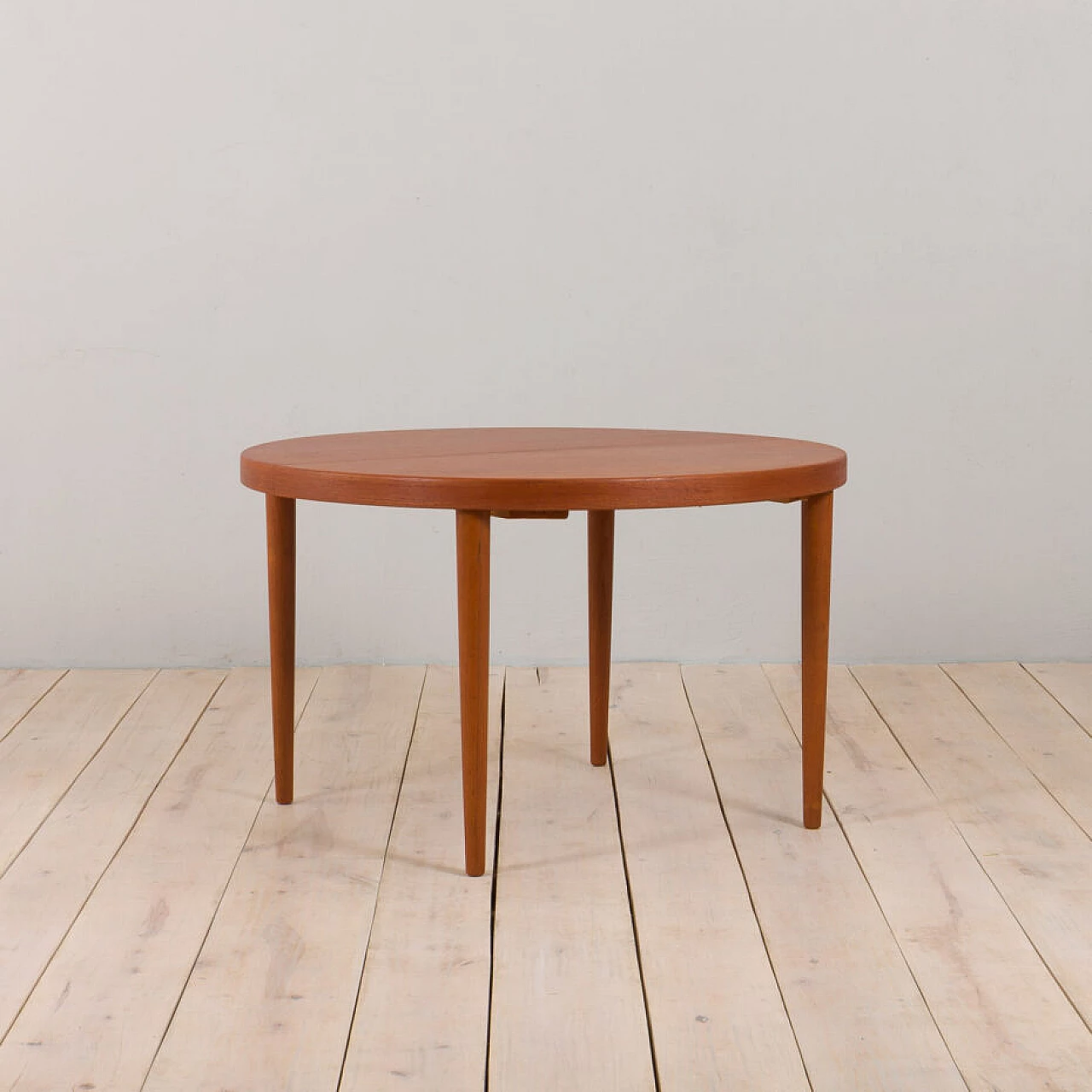 Round teak dining table by Kai Kristiansen, 1960s 1