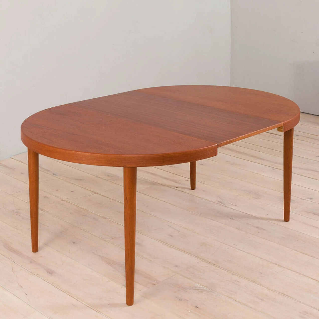 Round teak dining table by Kai Kristiansen, 1960s 3
