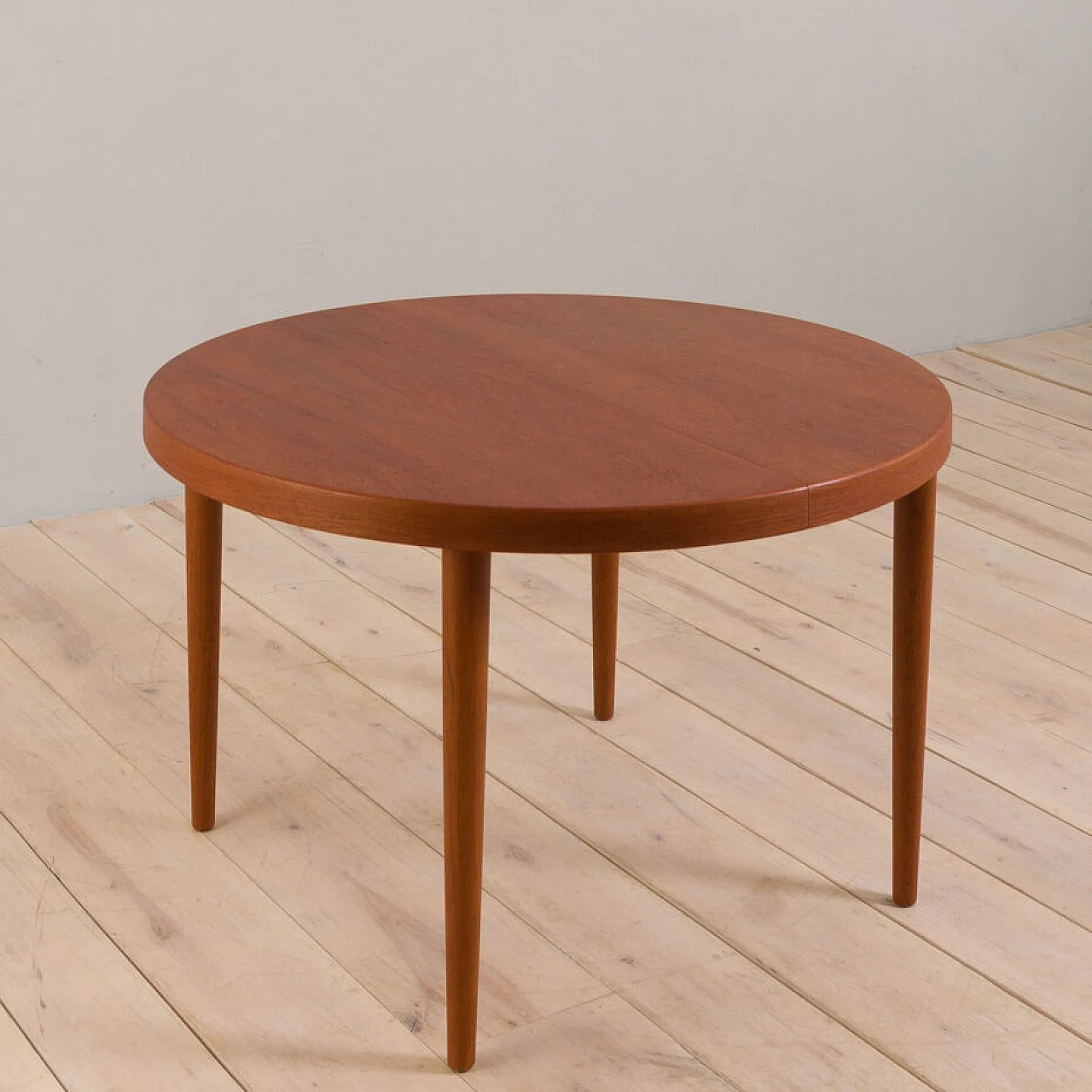 Round teak dining table by Kai Kristiansen, 1960s 9