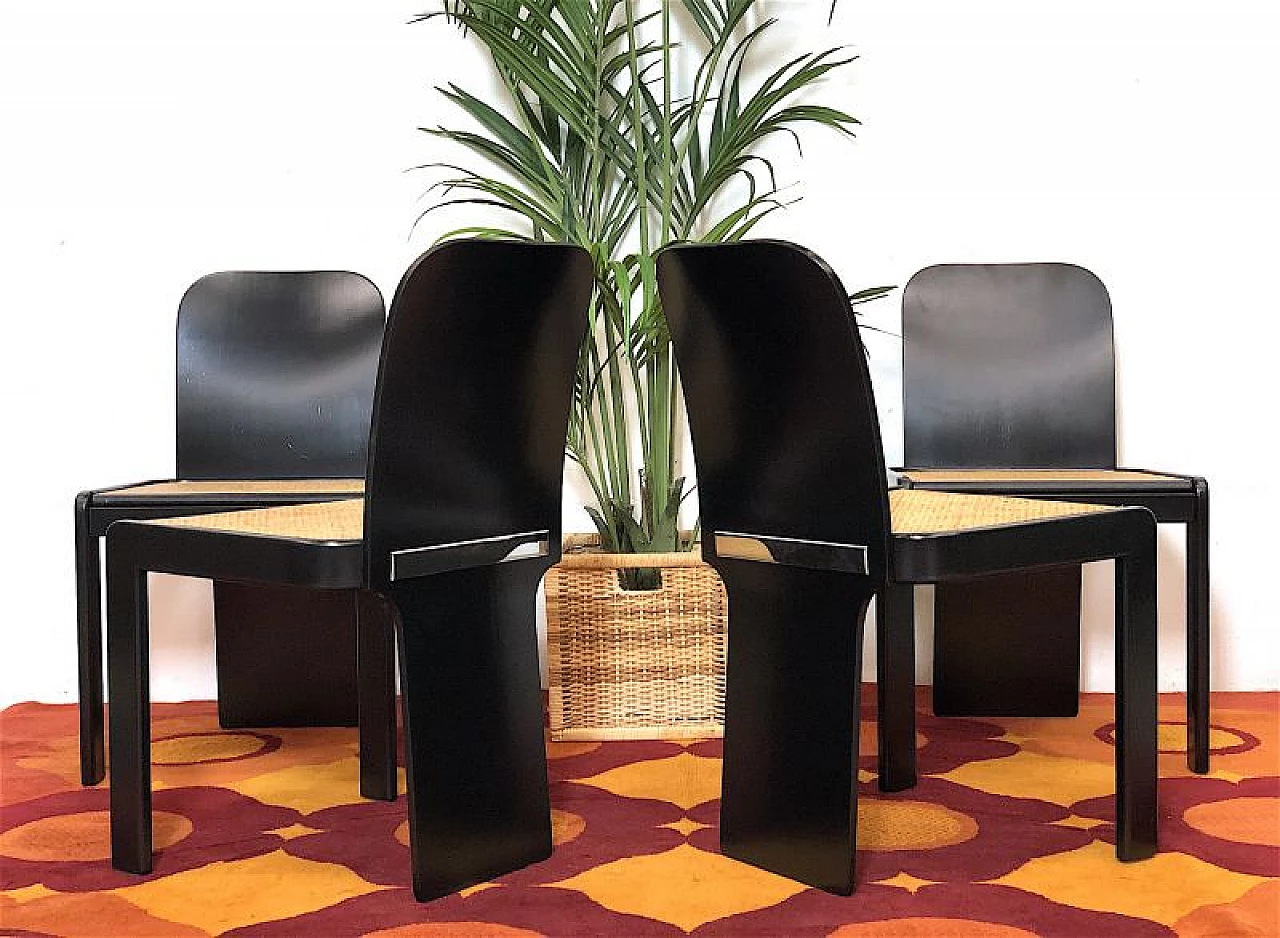 4 Bentwood chairs by Pierluigi Molinari for Pozzi, 1970s 7