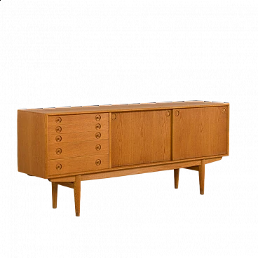 Credenza scandinava in rovere nello stile di Borge Mogensen, anni '60