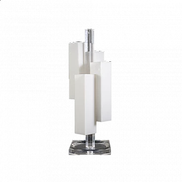 White and transparent plexiglass umbrella stand, 1970s