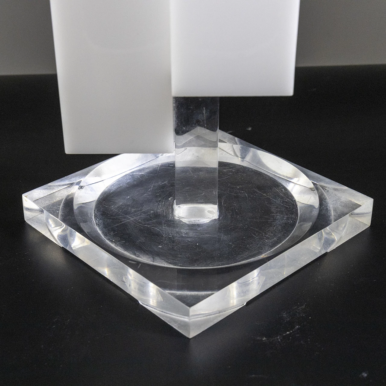 White and transparent plexiglass umbrella stand, 1970s 6