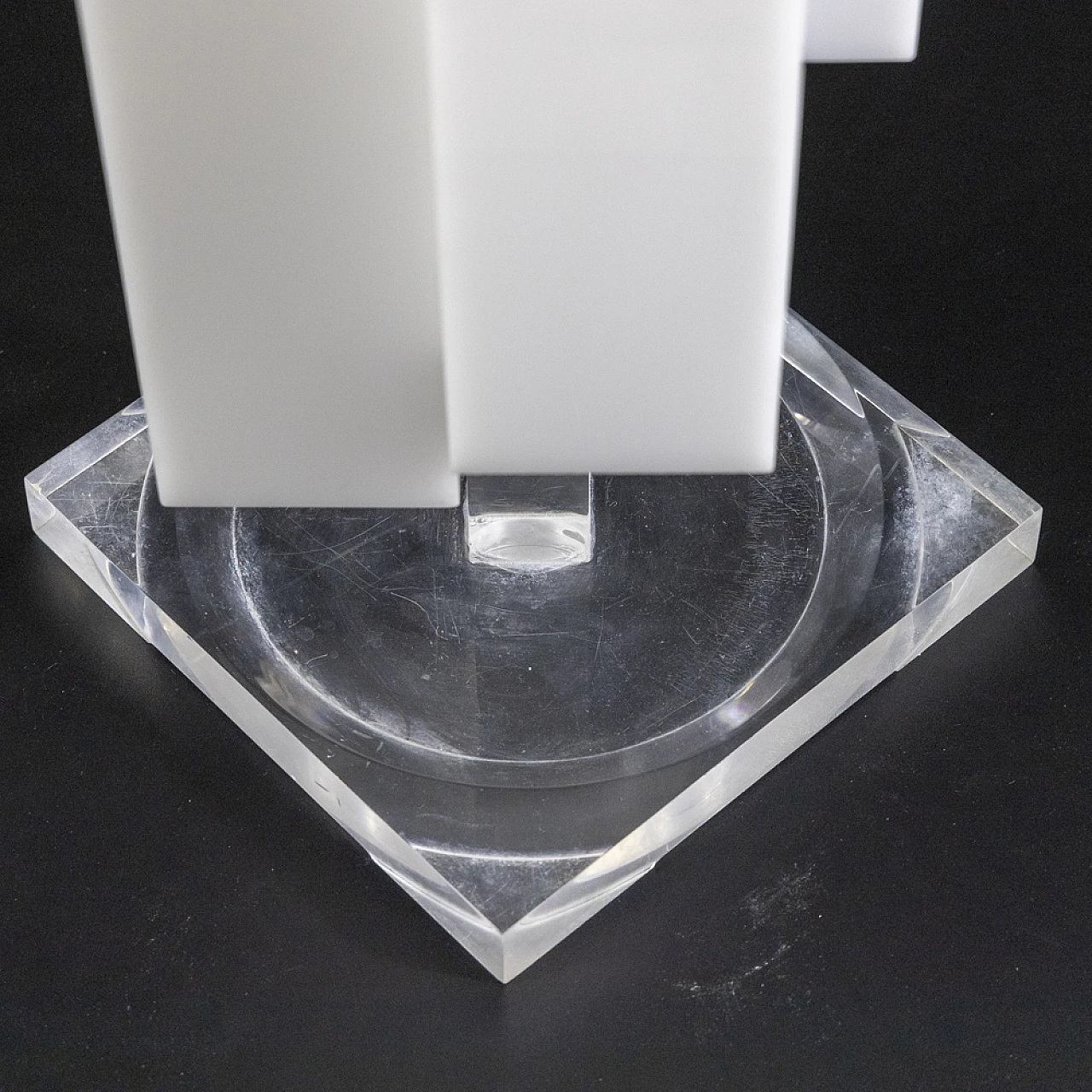 White and transparent plexiglass umbrella stand, 1970s 7