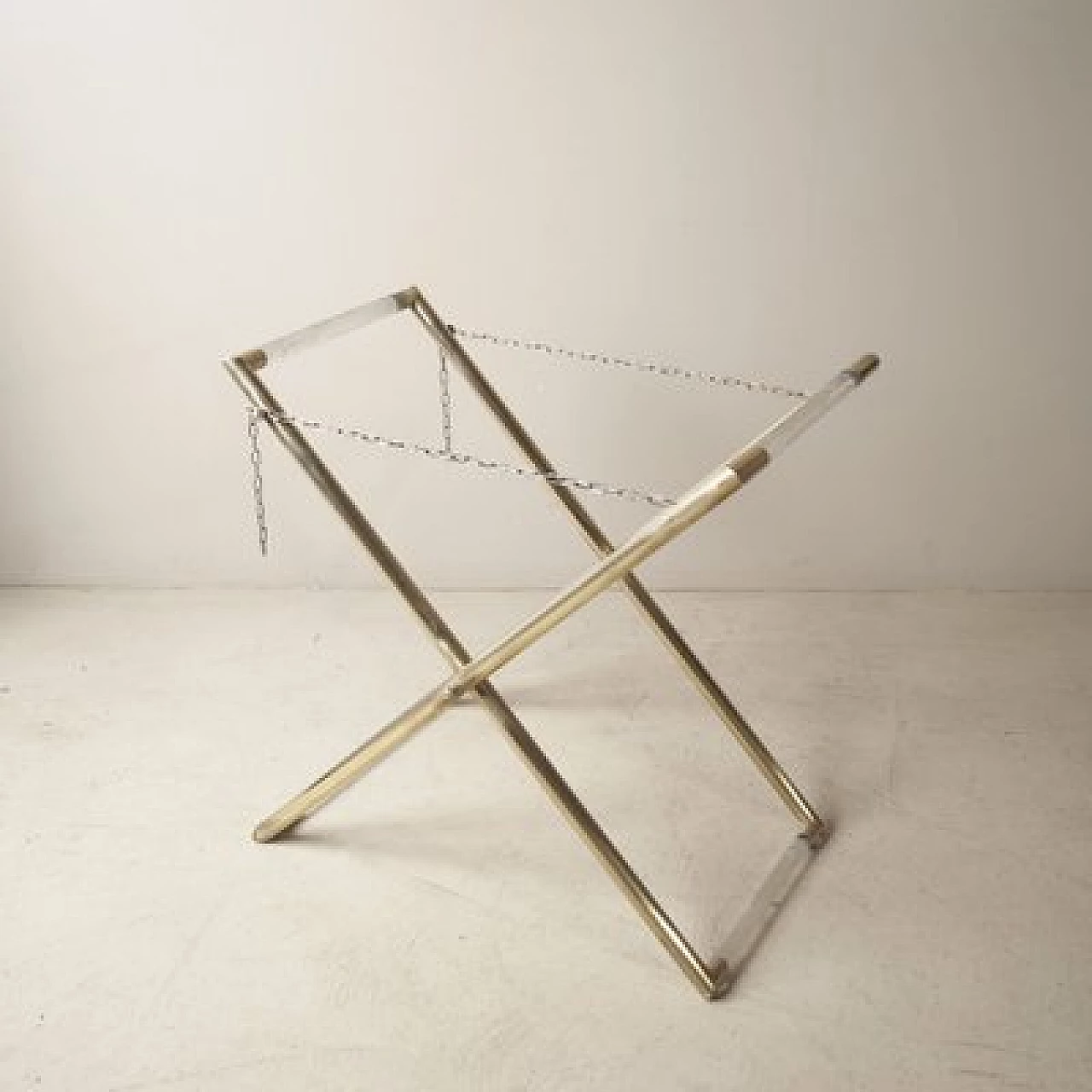 Glass and brass bar cart by Barovier & Toso, 1950s 5