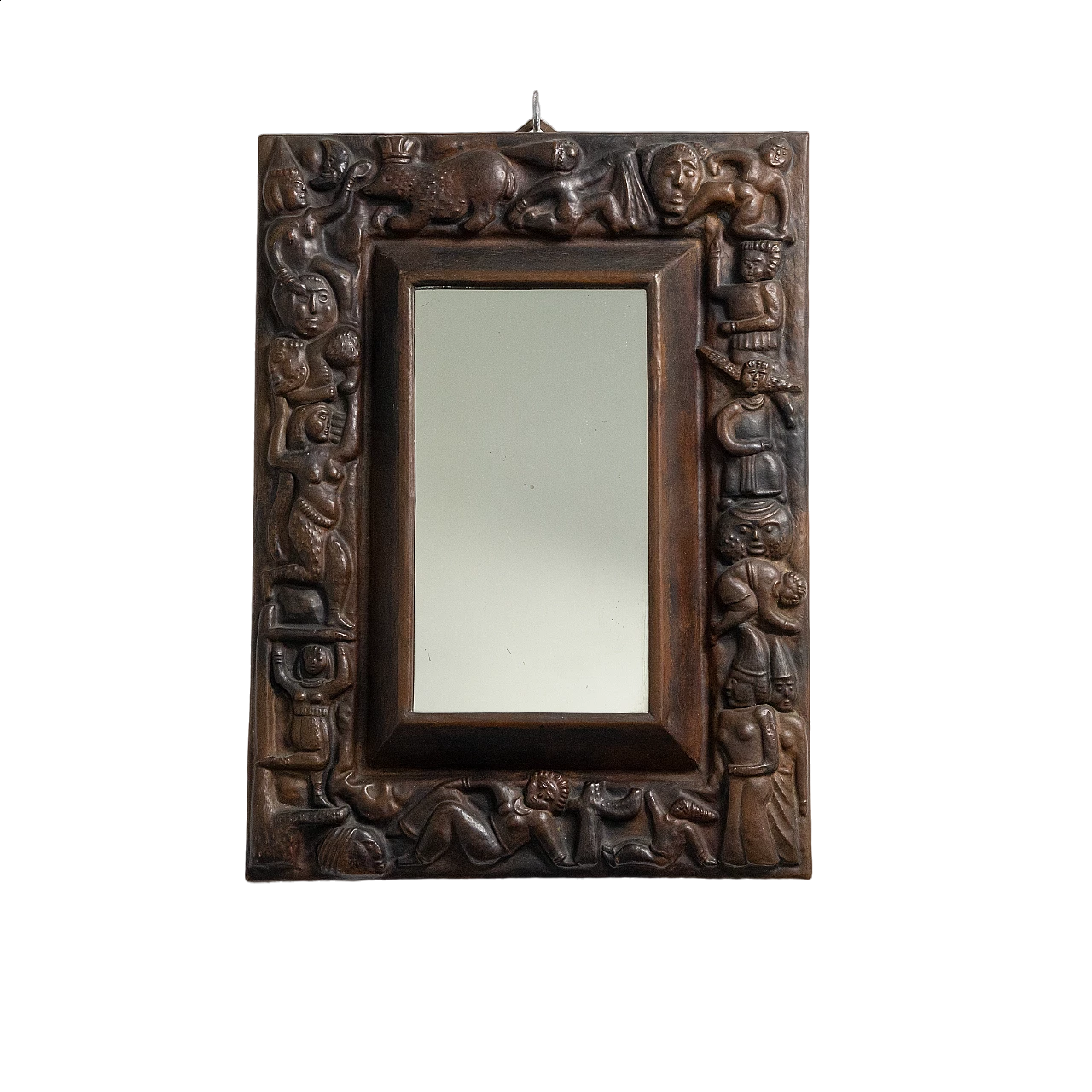 Mirror with carved copper frame, 1950s 3